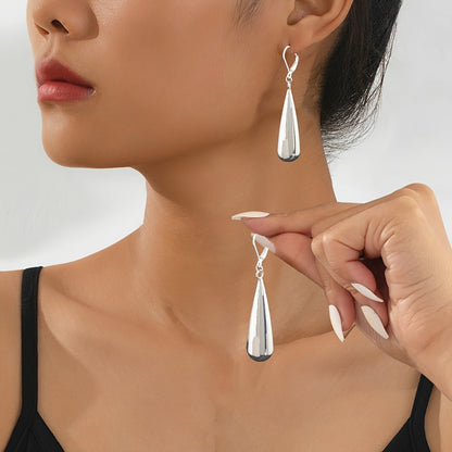 Long Teardrop Drop Earrings | Electroplated Stainless Steel Earrings for Women