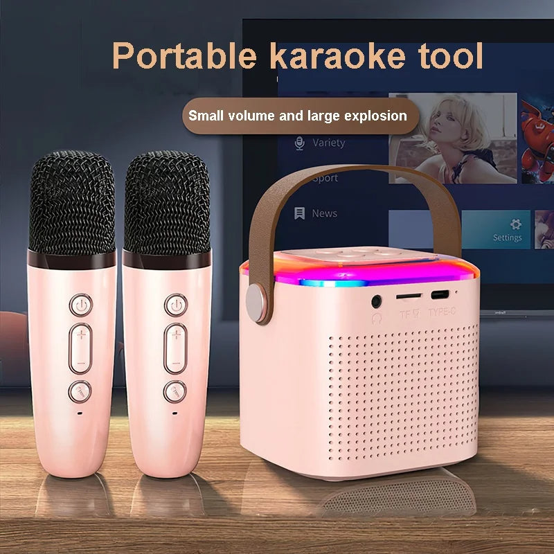 Bluetooth Karaoke Machine with 2 Wireless Microphones