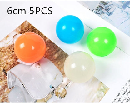 Luminous Sticky Ball Toys Sticky Wall Home Party Games Glow In The Dark Novelty Toys Decompression Squeeze Toy