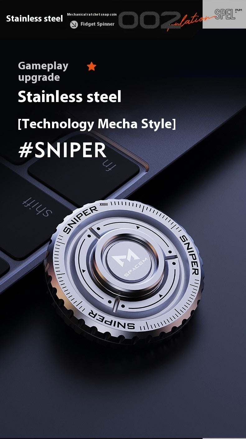 Sniper Stainless Steel Multi-Play Gyro Fidget Toy | Premium EDC Gift