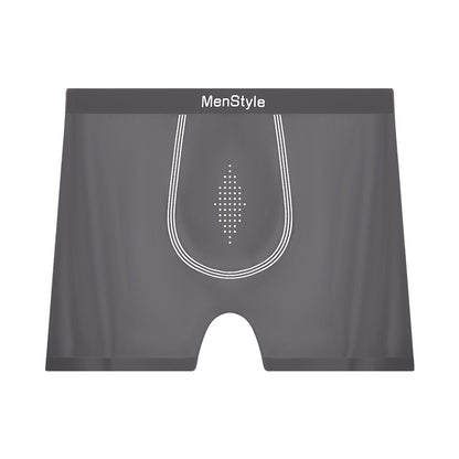 Men's Seamless Nylon Boxer Briefs – Breathable Ice Silk Mid-Waist