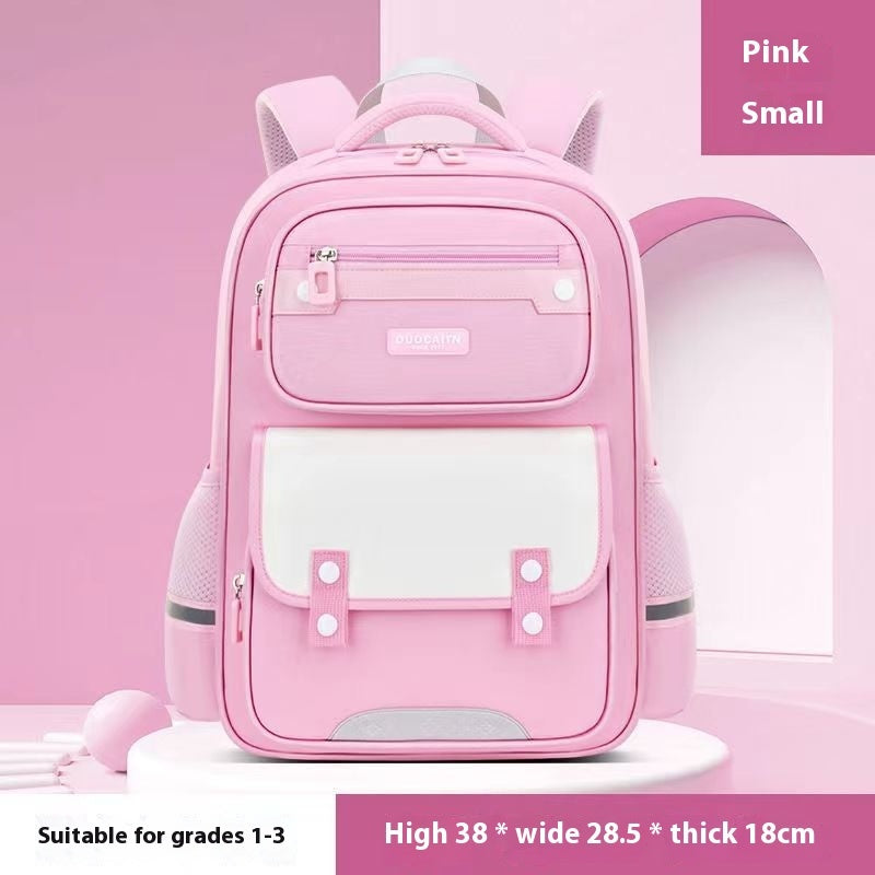 Kids' Fruit Print Nylon School Backpack – Waterproof & Burden-Reducing