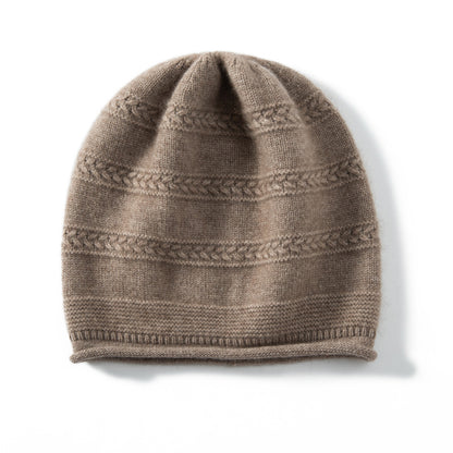 Women's Plaid Cashmere & Velvet Closed-Back Hat | Warm Winter Cap