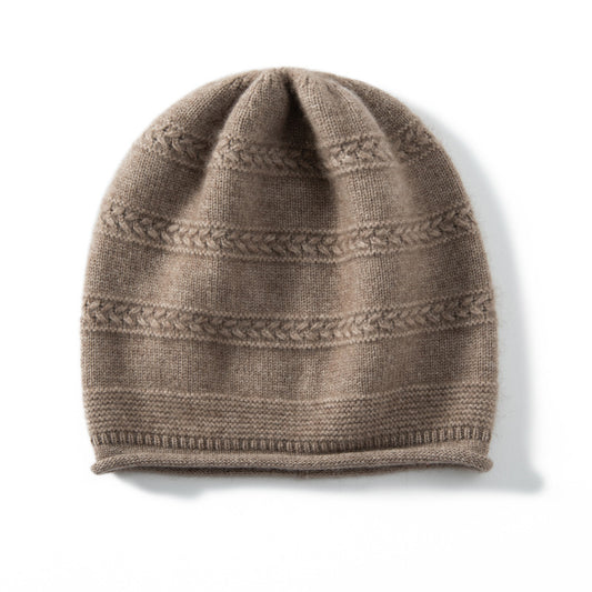 Women's Plaid Cashmere & Velvet Closed-Back Hat | Warm Winter Cap