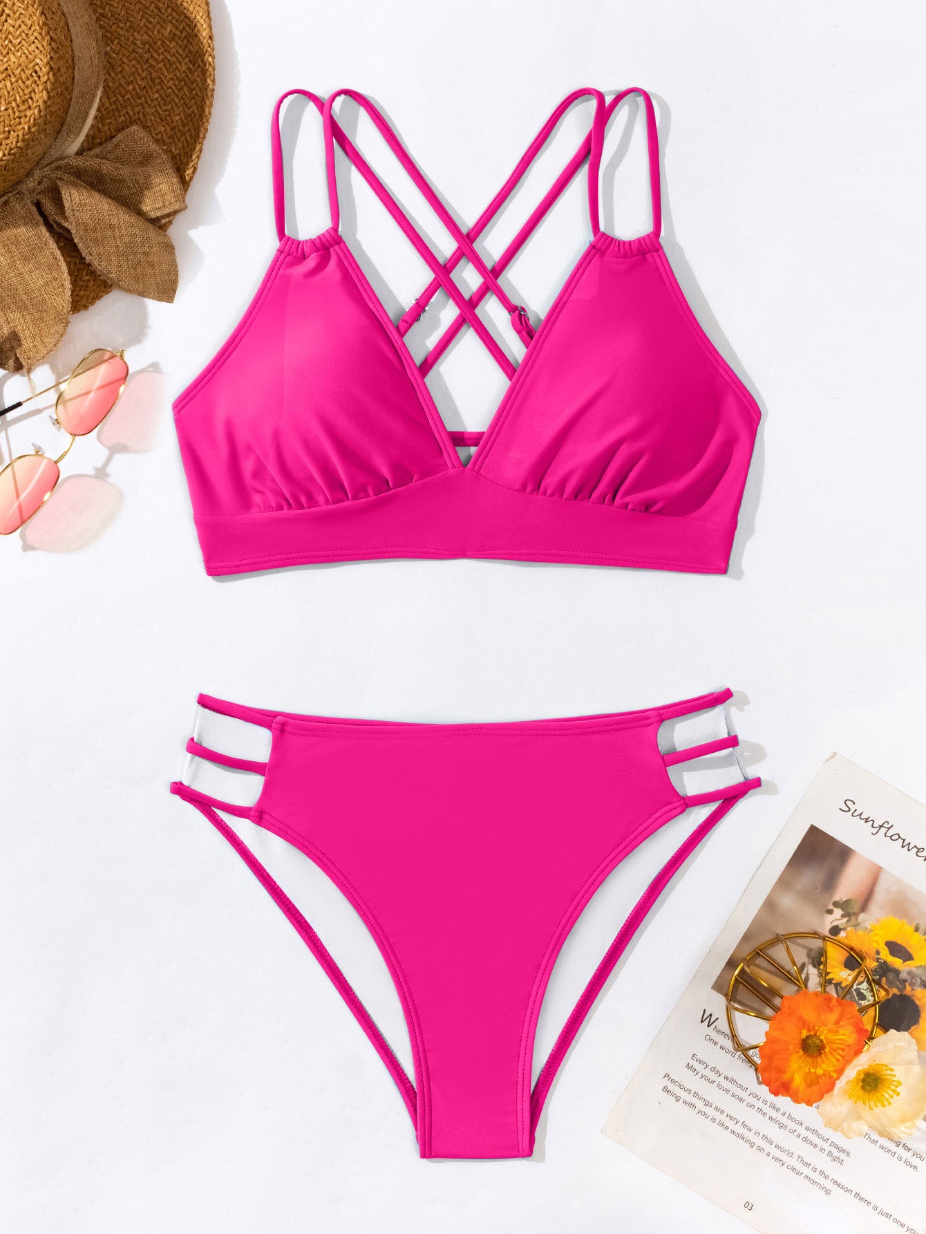 Women's V-Neck Halter Bikini Set | Two-Piece Swimsuit