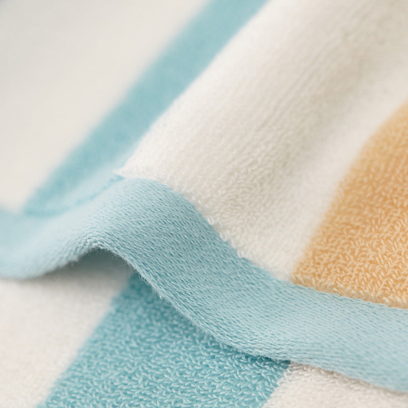 Pure Cotton Striped Bath & Beach Towel | Large 90×180cm | Blue & Pink
