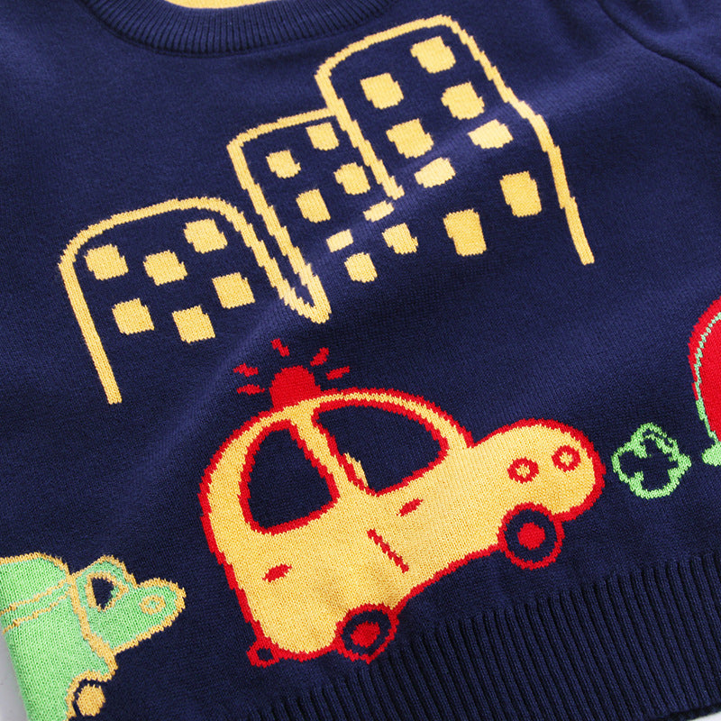 Children's Space & Dino Print Cotton Pullover Sweatshirt | Boys Top