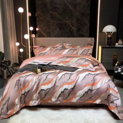 Jacquard & Satin Cotton Bedding Set 4 Piece | 15 Patterns 2 Sizes
