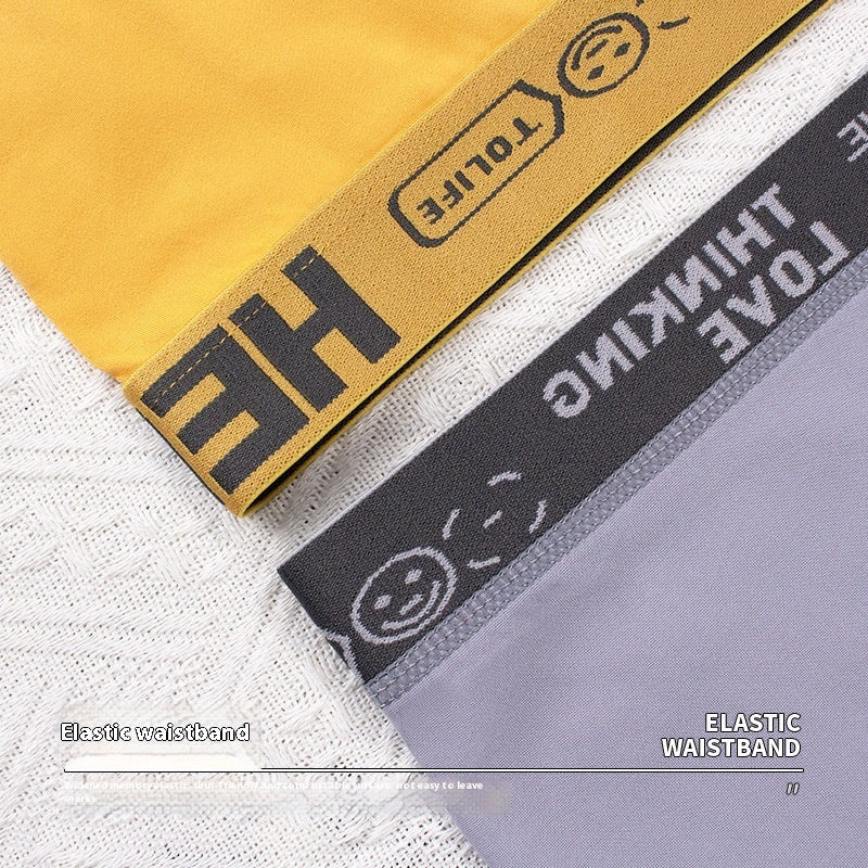 Men's Polyester Boxer Briefs 4-Pack – Breathable Mid-Waist Underwear