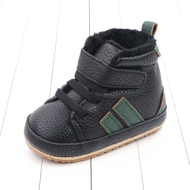 Baby High-Top Velcro Shoes | Unisex Soft Sole Infant Trainers 11-13cm