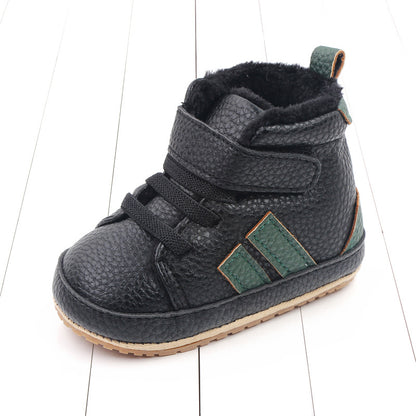Baby High-Top Velcro Shoes | Unisex Soft Sole Infant Trainers 11-13cm