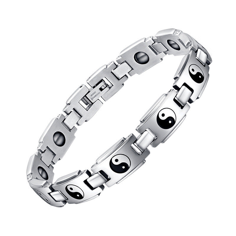 Men's Titanium Steel Bracelet – Haematite Geometric Bangle