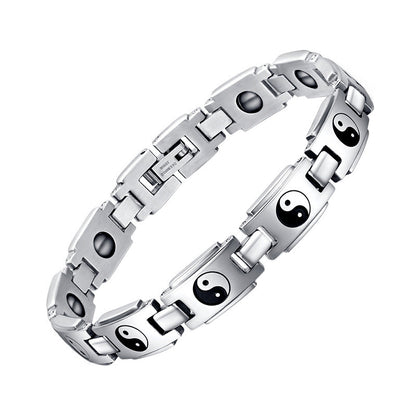 Men's Titanium Steel Bracelet – Haematite Geometric Bangle
