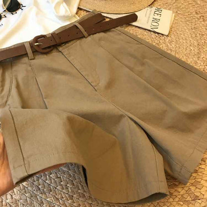 Womens Relaxed Versatile High-waisted Workwear Wide-leg Pants