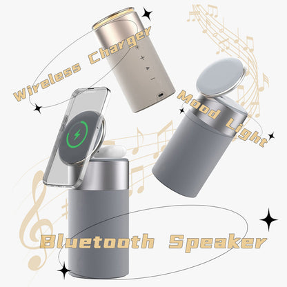 4-in-1 Bluetooth 5.0 Speaker | Qi Wireless Charger | Touch Lamp | Phone Holder