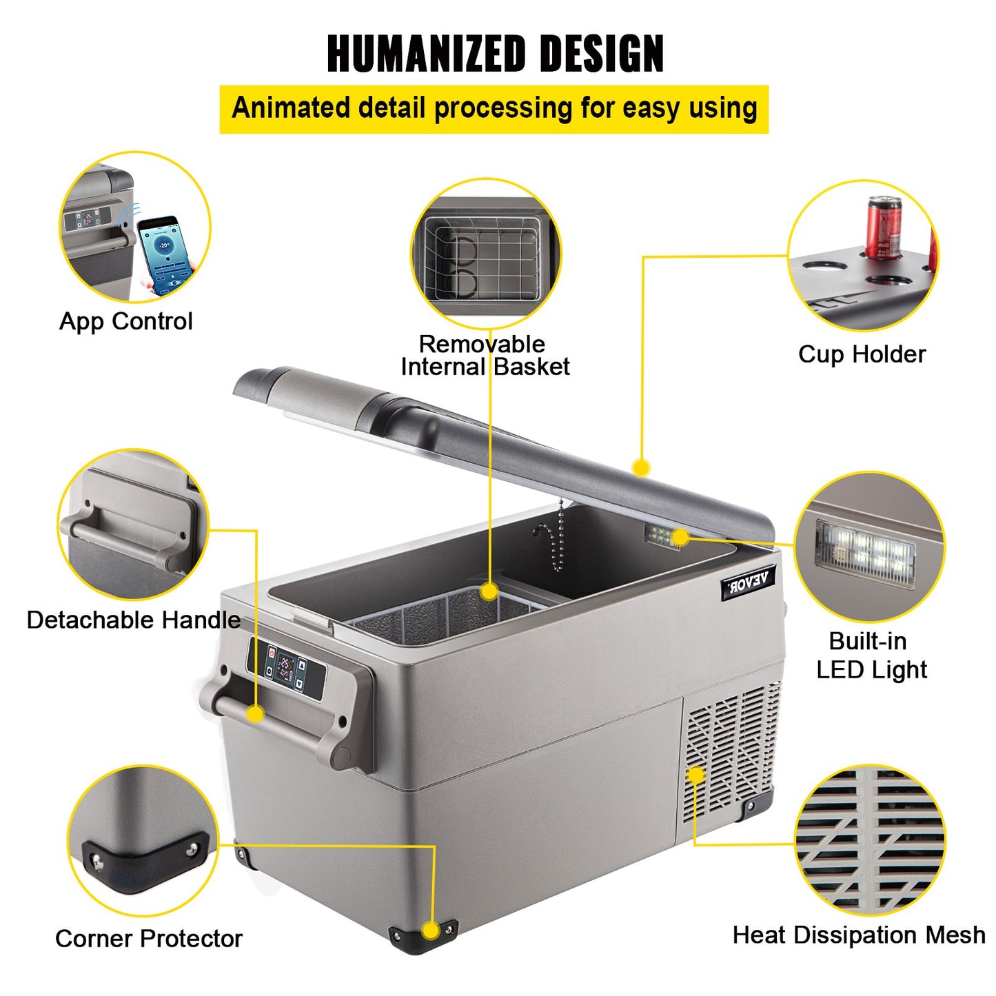 35L Portable Compressor Fridge Freezer – App Control, 12V & 240V | Camping & Car