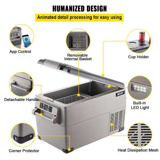 35L Portable Compressor Fridge Freezer – App Control, 12V & 240V | Camping & Car