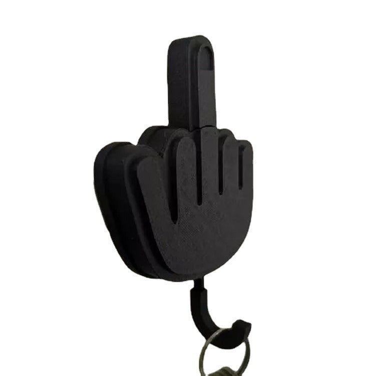 Novelty Middle Finger Key Hook | Desktop Key Holder | Wood & Plastic