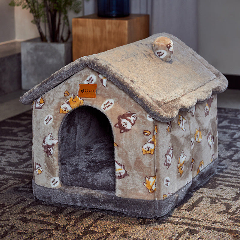 Foldable Enclosed Pet Cave Bed – Warm Kennel for Dogs & Cats | 13 Designs | S, M & L