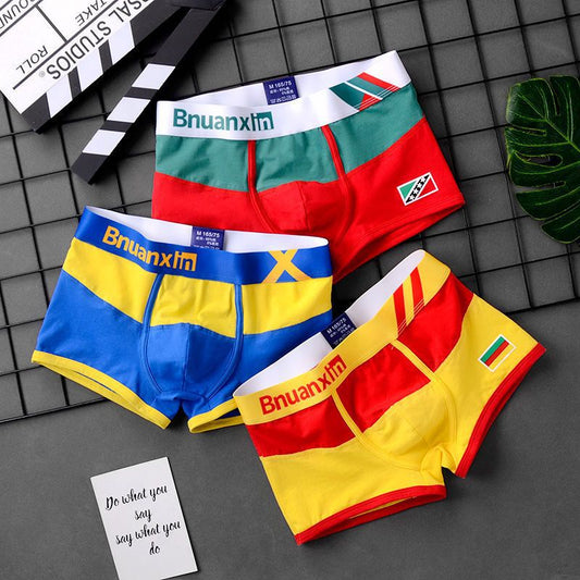 Men's Cotton Boxer Briefs 3-Pack – Breathable Sports Underwear 9 Colour Combos