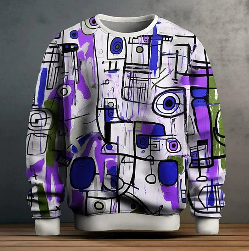 Men's Graffiti Print Pullover Hoodie | Streetwear Casual