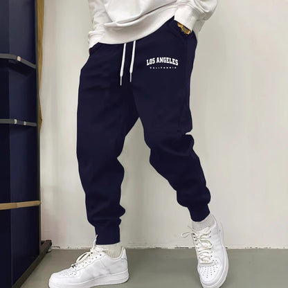 Men's Casual Fleece Sweatpants – Letter Print Sport Joggers