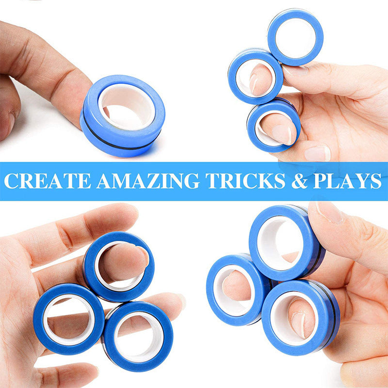 Magnetic Fingertip Spinning Top Set 3 Pack | Fidget Desk Toy