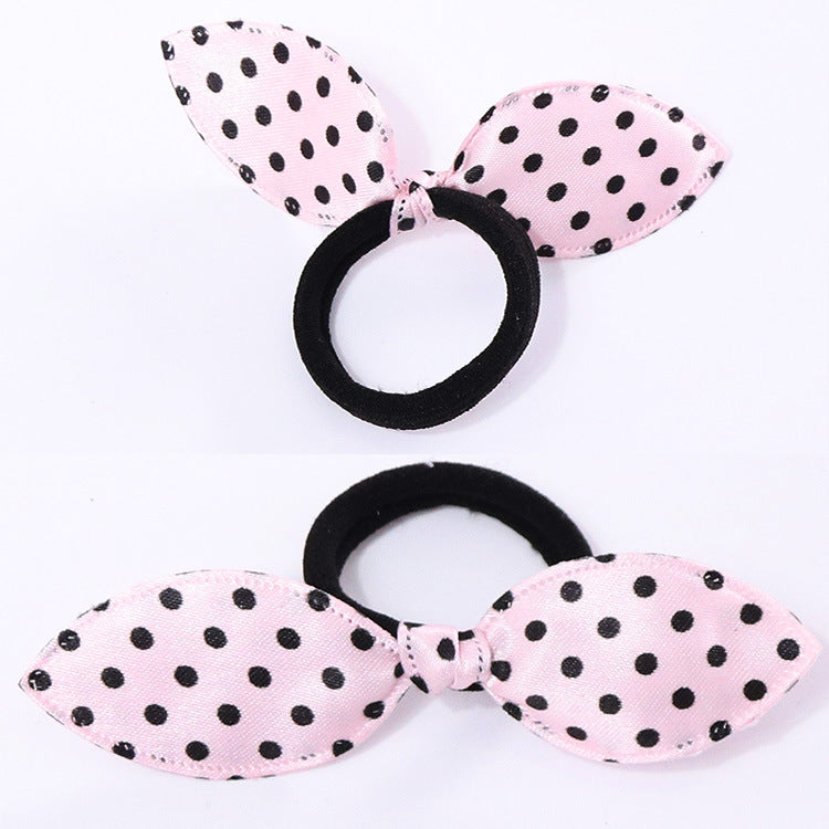 Rabbit Ear Bow Hair Ties | Single & 10-Pack | Assorted Colours