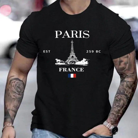 Men's Chinese-Style Printed T-Shirt – Artistic Retro Cotton Tee