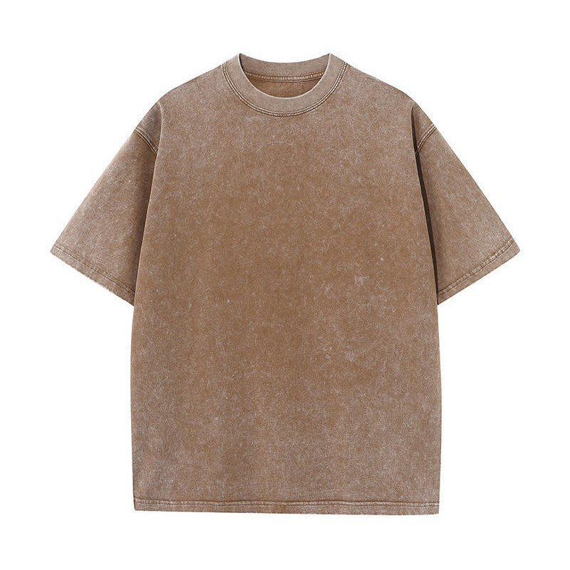 Men's Acid Wash Batik Crewneck T-Shirt | Drop Shoulder