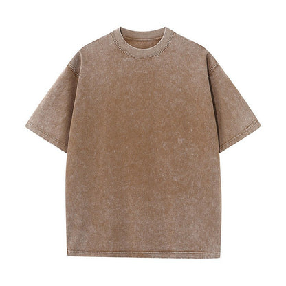 Men's Acid Wash Batik Crewneck T-Shirt | Drop Shoulder