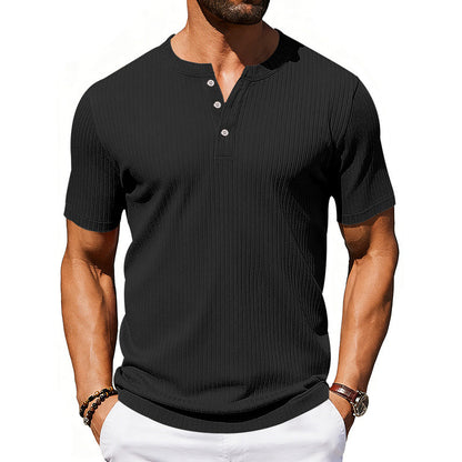 Men's Athleisure Stretch Ribbed Short Sleeve T-Shirt | 5 Colours