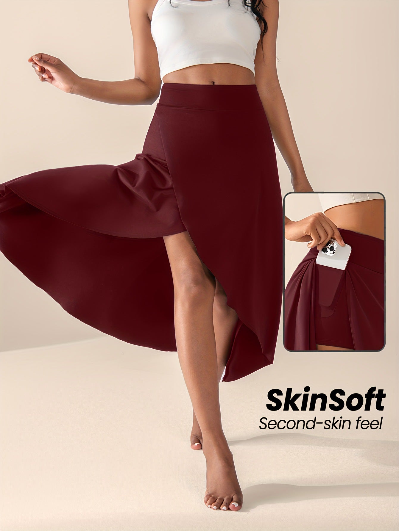 Women's Asymmetric Ruffle Trim Maxi Skirt