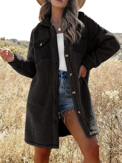 Women's Loose-Fit Mid-Length Coat – Thick Casual Overcoat | 5 Colours | S–XXL