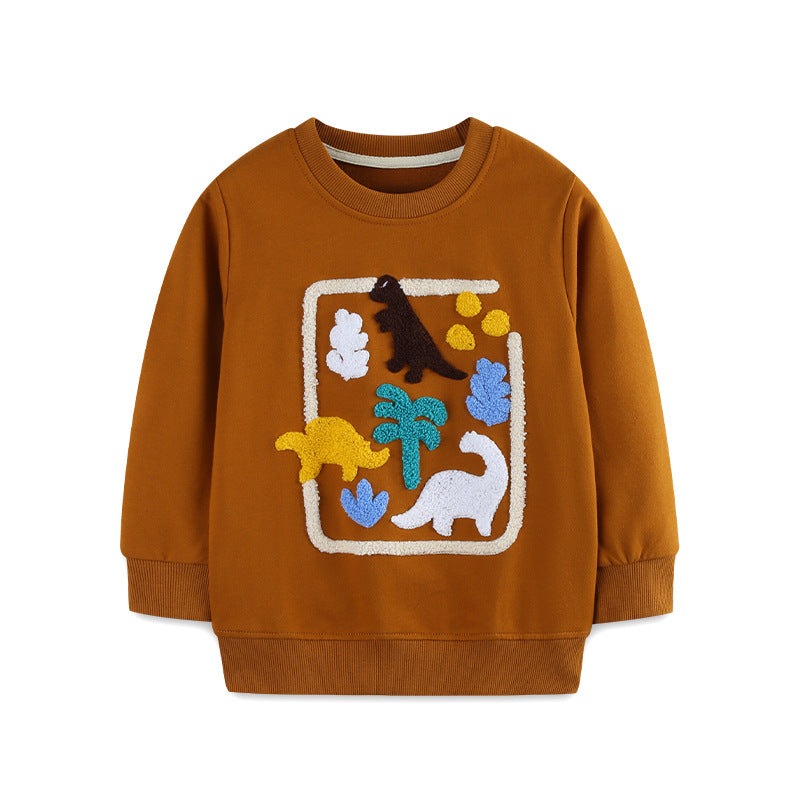 Kids Cartoon Animal Print Cotton Sweatshirt | Unisex Jumper