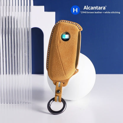 Suede Car Key Case with Keyring | BMW X5 X3 Key Cover