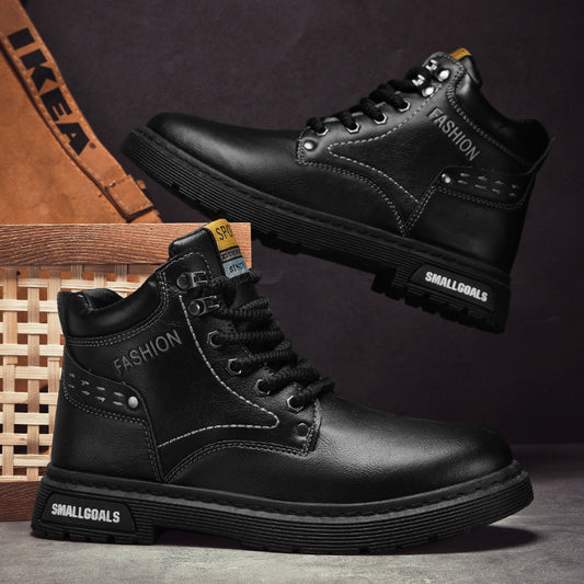 Men's Retro Low-Heel Martin Boots | British Style