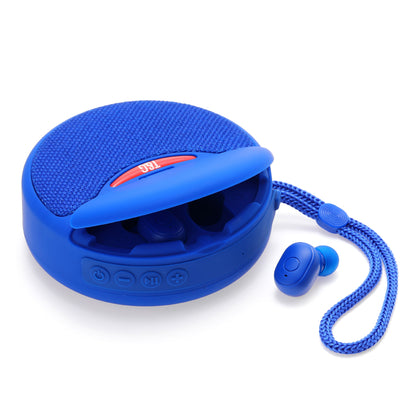 Portable Bluetooth Speaker with Earbuds Charging Case | FM Radio & TF Card