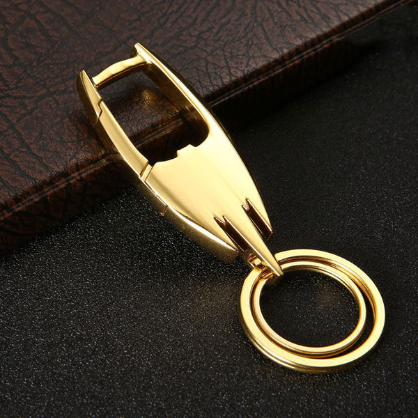Metal Stainless Steel Key Ring | Slim Car Keychain | Black, Gold & Silver