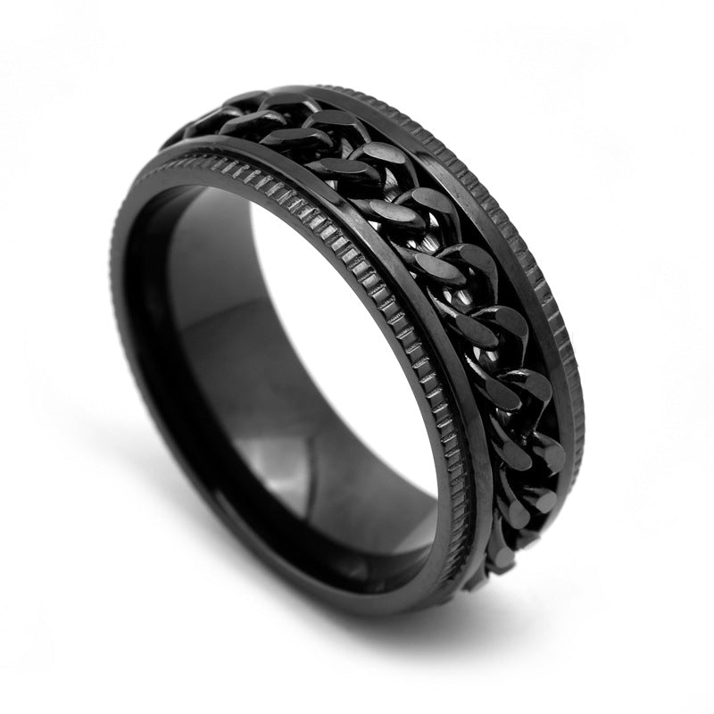 Men's Stainless Steel Spinner Fidget Ring