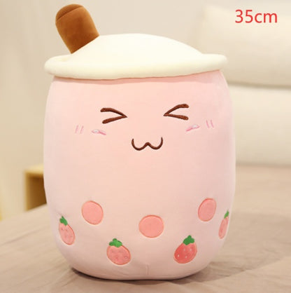 Boba Tea Plush Pillow Cushion - Soft Bubble Tea Stuffed Toy