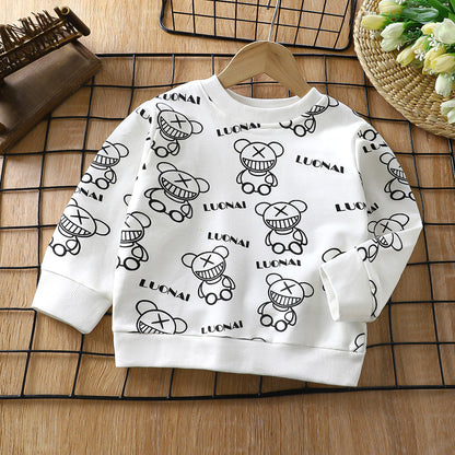 Kids Graphic Print Long Sleeve Cotton T-Shirt – 12 Designs