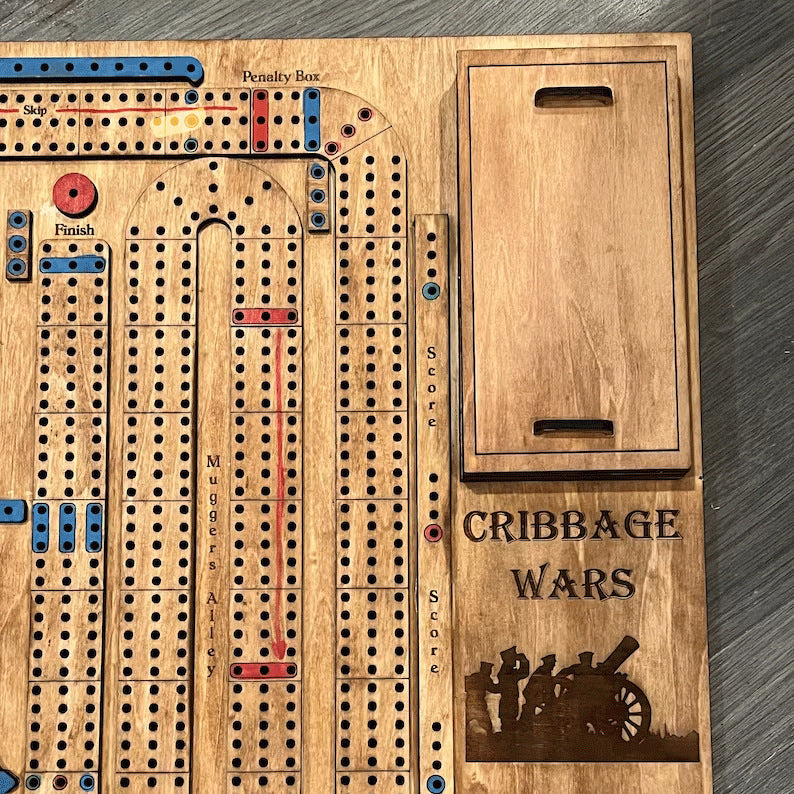 Wooden Cribbage War Game | Classic Strategy Board Game