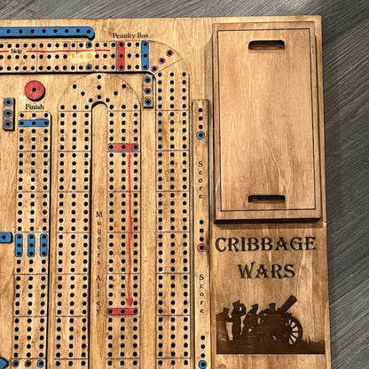Wooden Cribbage War Game | Classic Strategy Board Game