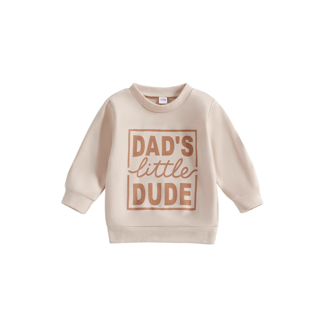 Baby Slogan Print Cotton Long Sleeve Sweatshirt