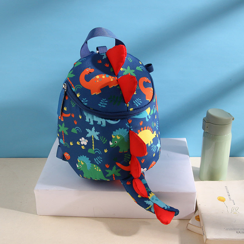 Children's Cartoon Dinosaur Backpack with Anti-Lost Rope Ages 1-6