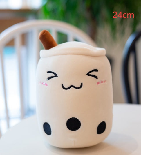 Boba Tea Plush Pillow Cushion - Soft Bubble Tea Stuffed Toy