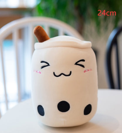 Boba Tea Plush Pillow Cushion - Soft Bubble Tea Stuffed Toy