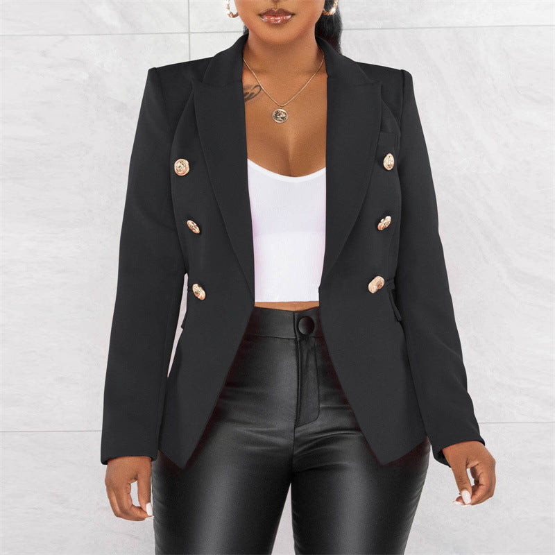 Women's Patchwork Button Blazer Jacket – 6 Colours | Sizes S–3XL