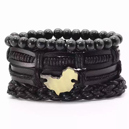 Men's Vintage Leather Bracelet – Woven & Knitted Styles, 30 Designs
